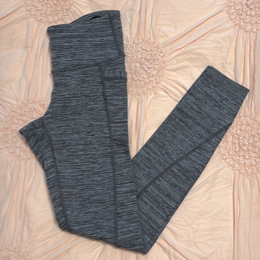 Athleta Chaturanga Gray Spacedye Leggings with Pockets - Picture 3 of 12